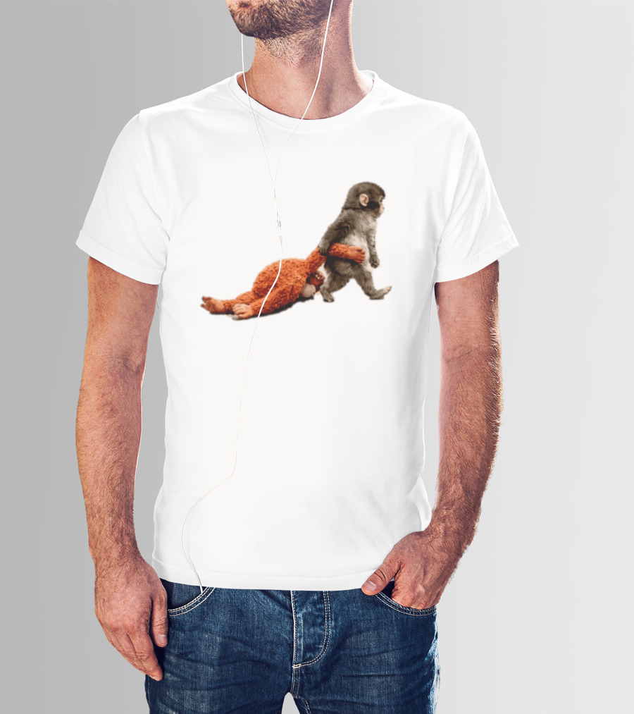 Punch The Monkey Baby Monkey Dragging Toy T-Shirt