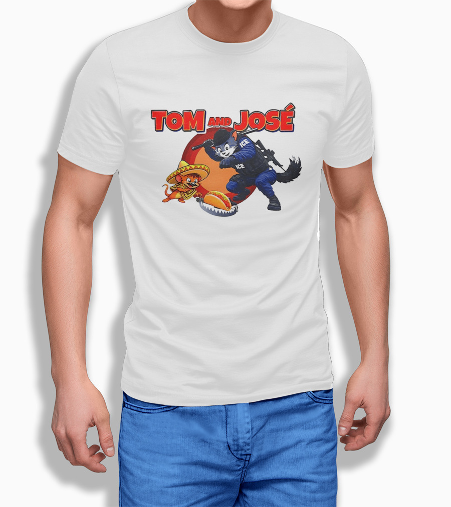 Tom And José ICE Chase Fiesta Hat Taco Moon T-Shirt