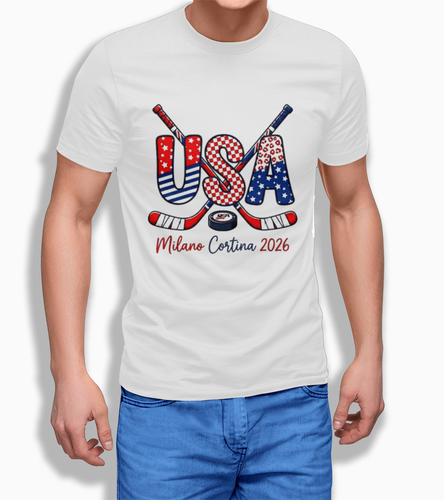 USA Hockey Milano Cortina 2026 Ice Hockey Championship Team Sports Fans T-Shirt
