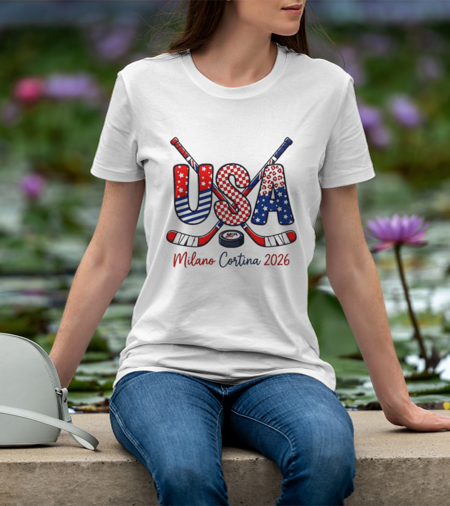 USA Hockey Milano Cortina 2026 Ice Hockey Championship Team Sports Fans T-Shirt
