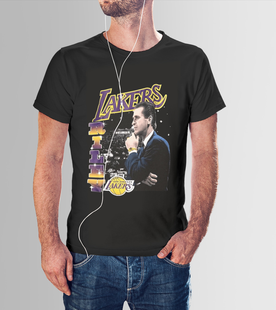 Los Angeles Lakers Pat Riley Hollywood Coach 1981 1990 T-Shirt