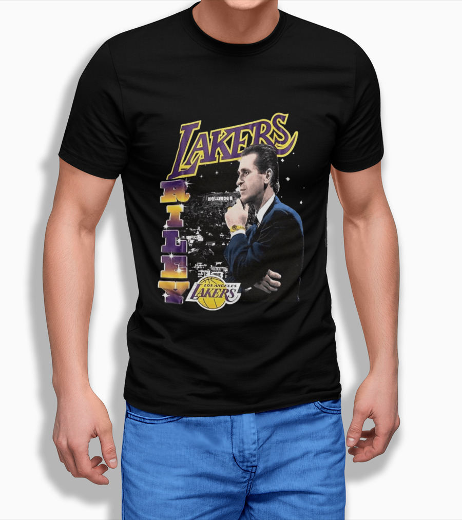 Los Angeles Lakers Pat Riley Hollywood Coach 1981 1990 T-Shirt