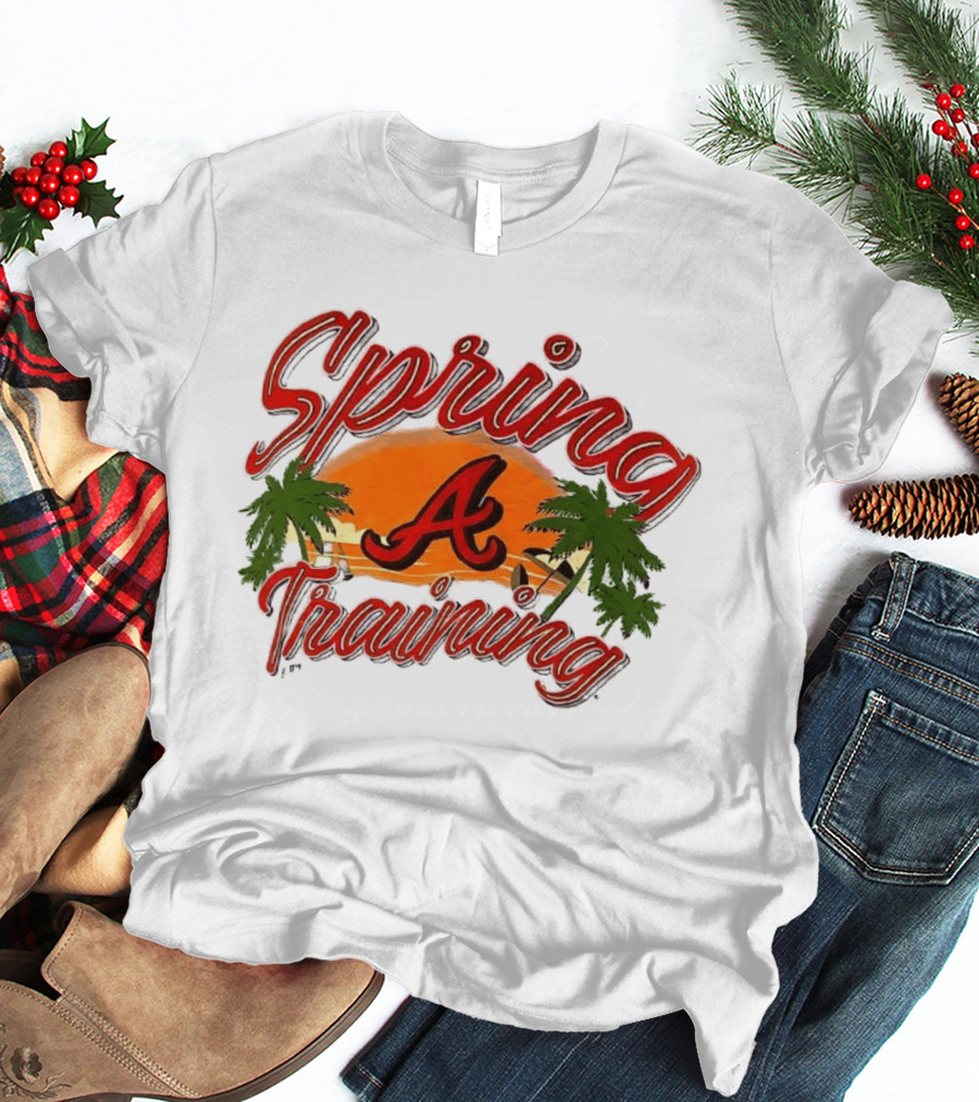 Atlanta Braves Spring Training Sunset Logo Palm Trees T-Shirt