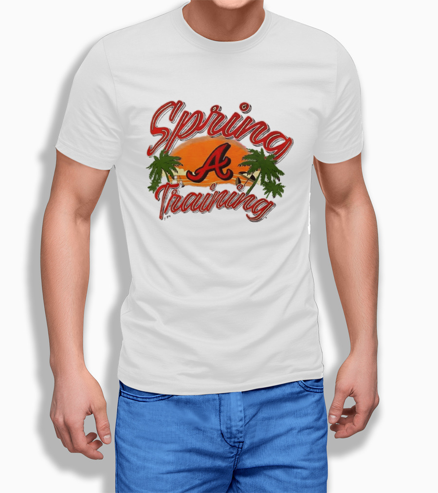Atlanta Braves Spring Training Sunset Logo Palm Trees T-Shirt