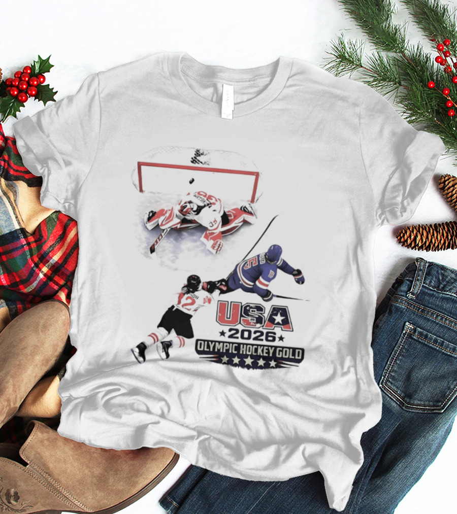 USA 2026 Olympic Hockey Gold Milano Cortina American T-Shirt