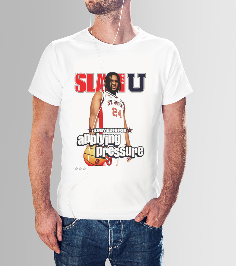 Zuby Ejiofor St. John's Red Storm SlamU Basketball Applying Pressure T-Shirt