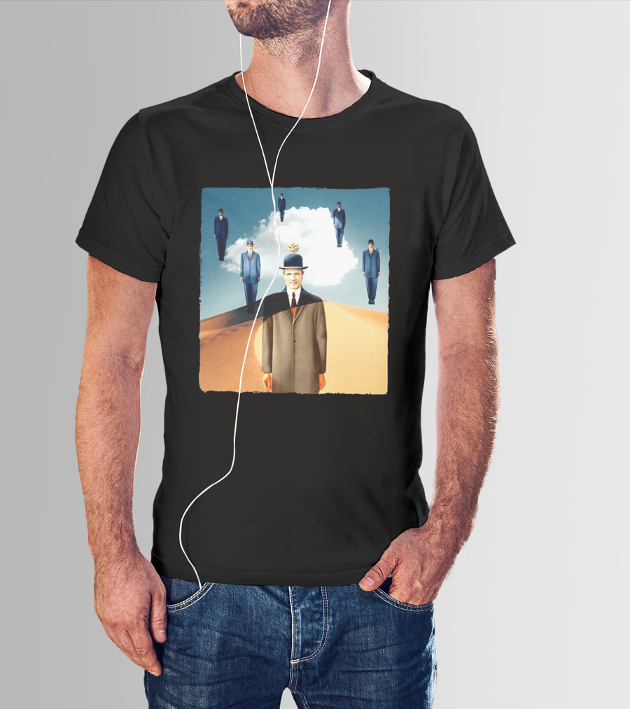René Magritte X Jean Leloup Son Of Man Remix Surreal Desert Landscape T-Shirt