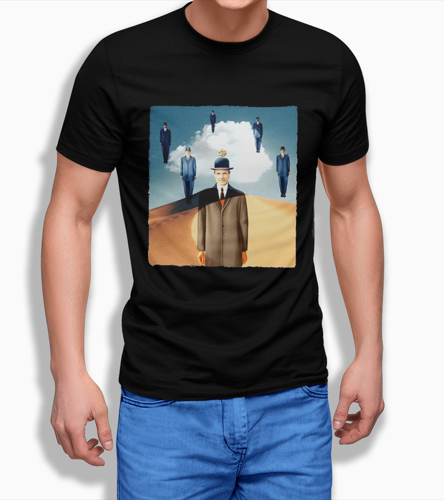 René Magritte X Jean Leloup Son Of Man Remix Surreal Desert Landscape T-Shirt