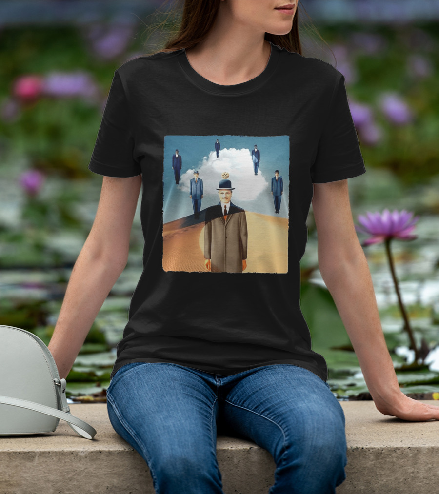 René Magritte X Jean Leloup Son Of Man Remix Surreal Desert Landscape T-Shirt