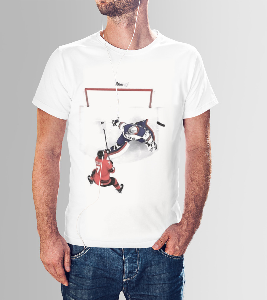 Connor Hellebuyck Team USA Ice Hockey Goalie Save Moment T-Shirt