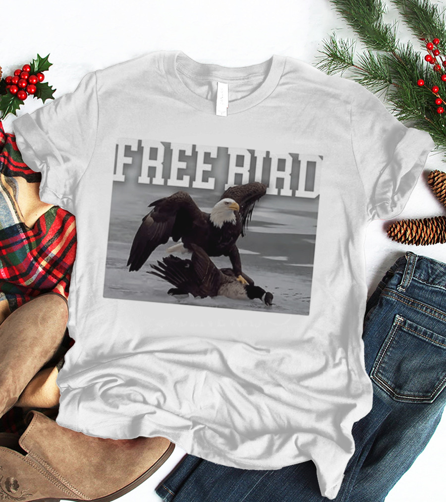 Free Bird Bald Eagle Dominance Over Canada Goose T-Shirt