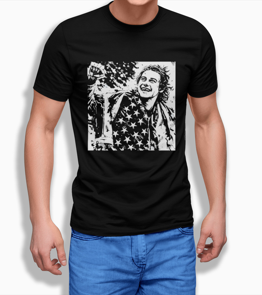 Team USA Men's Hockey Stars Golden Goal Jack Hughes Victory T-Shirt