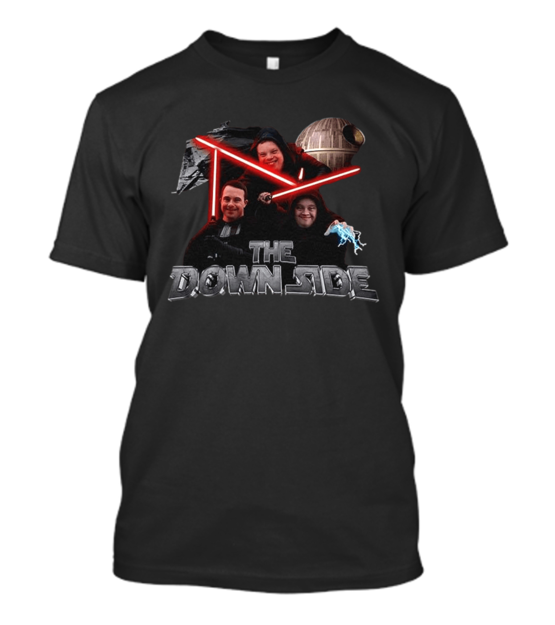 Star Wars Downside Parody With Lightsabers And Death Star T-Shirt