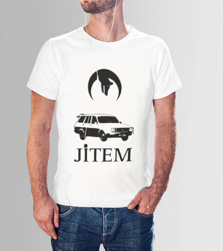 Jitem Beyaz Toros Wolf Symbol Oversize T-Shirt