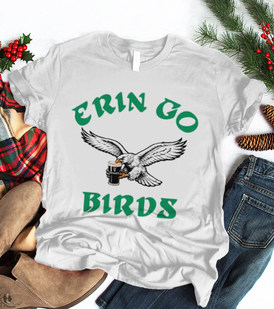Philadelphia Eagles Erin Go Birds Beer Holding Eagle T-Shirt