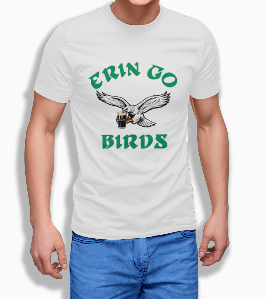 Philadelphia Eagles Erin Go Birds Beer Holding Eagle T-Shirt