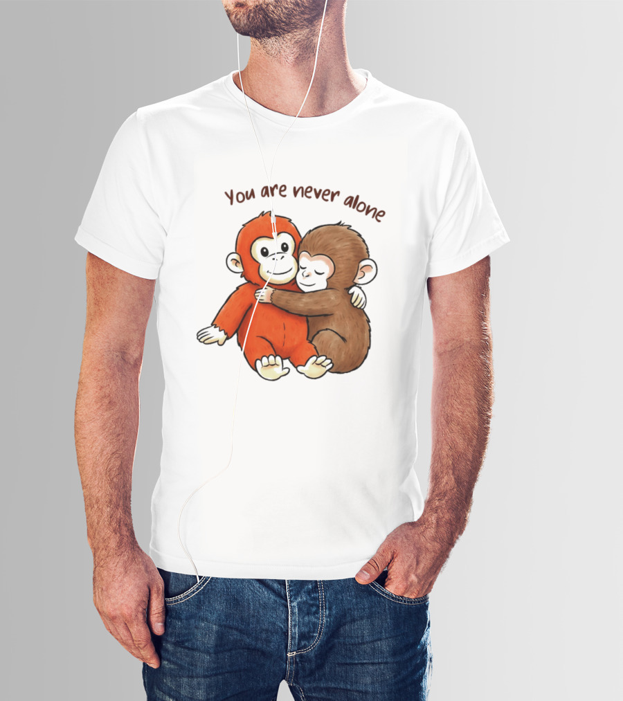 Punch The Monkey Panchi Kun You Are Never Alone Hugging Friends T-Shirt