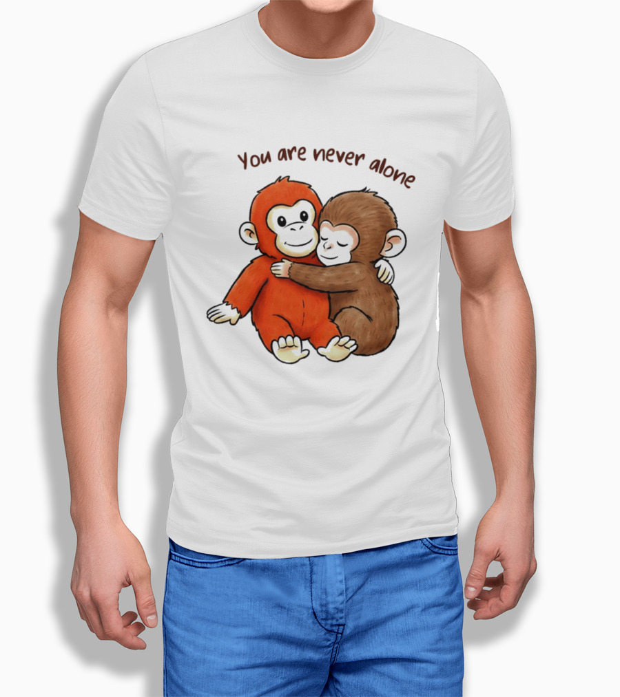 Punch The Monkey Panchi Kun You Are Never Alone Hugging Friends T-Shirt