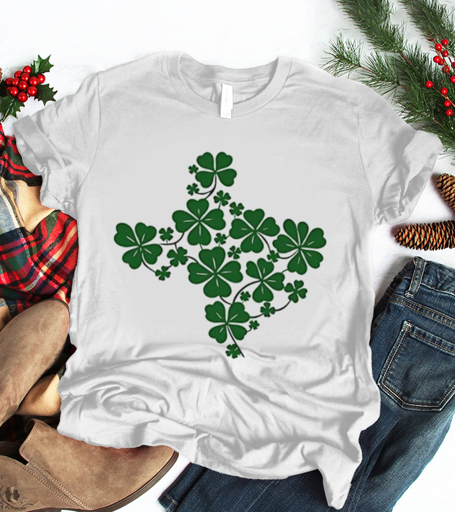 Texas Shamrock Map St Patrick's Day Celebration T-Shirt