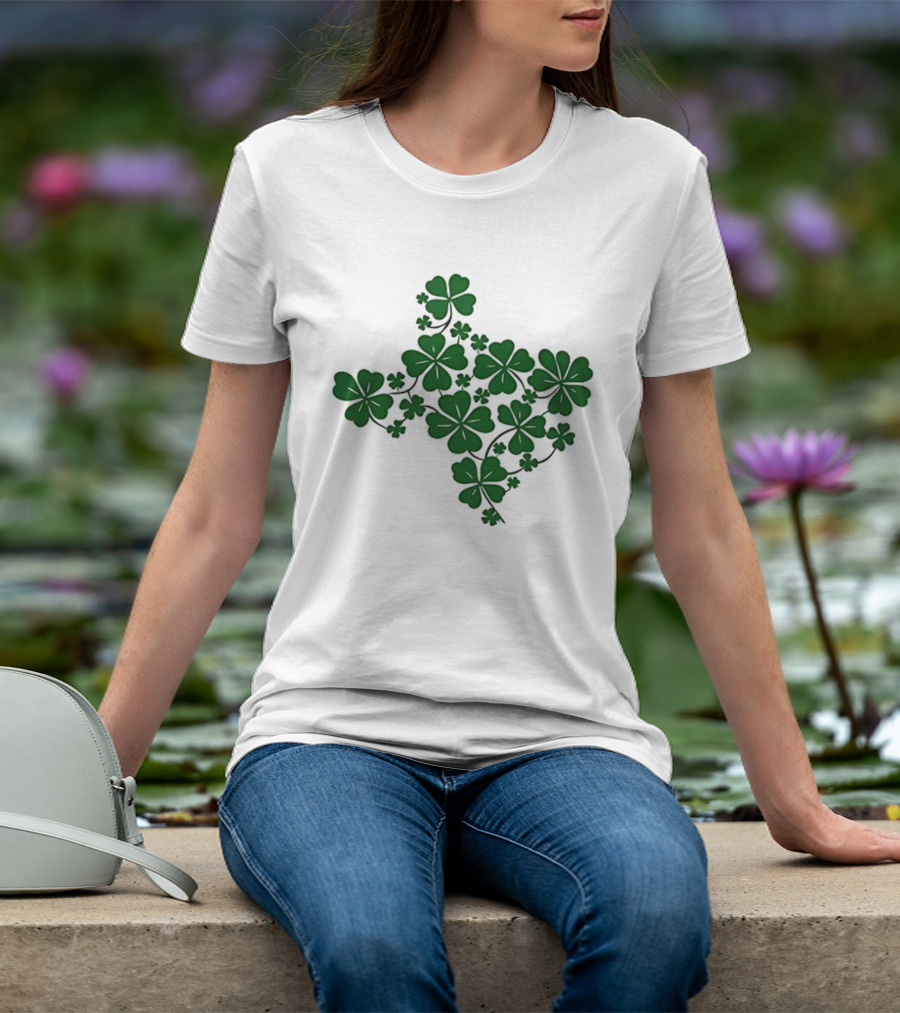 Texas Shamrock Map St Patrick's Day Celebration T-Shirt