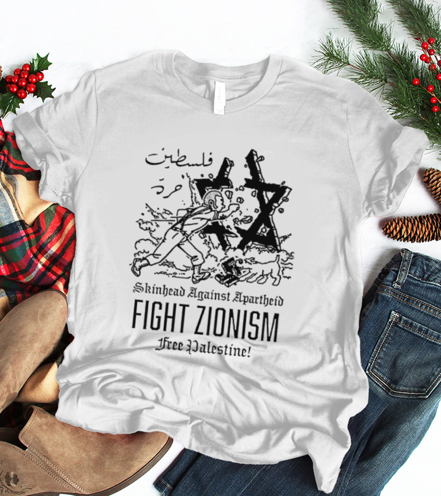 Skinhead Against Apartheid Fight Zionism Free Palestine T-Shirt