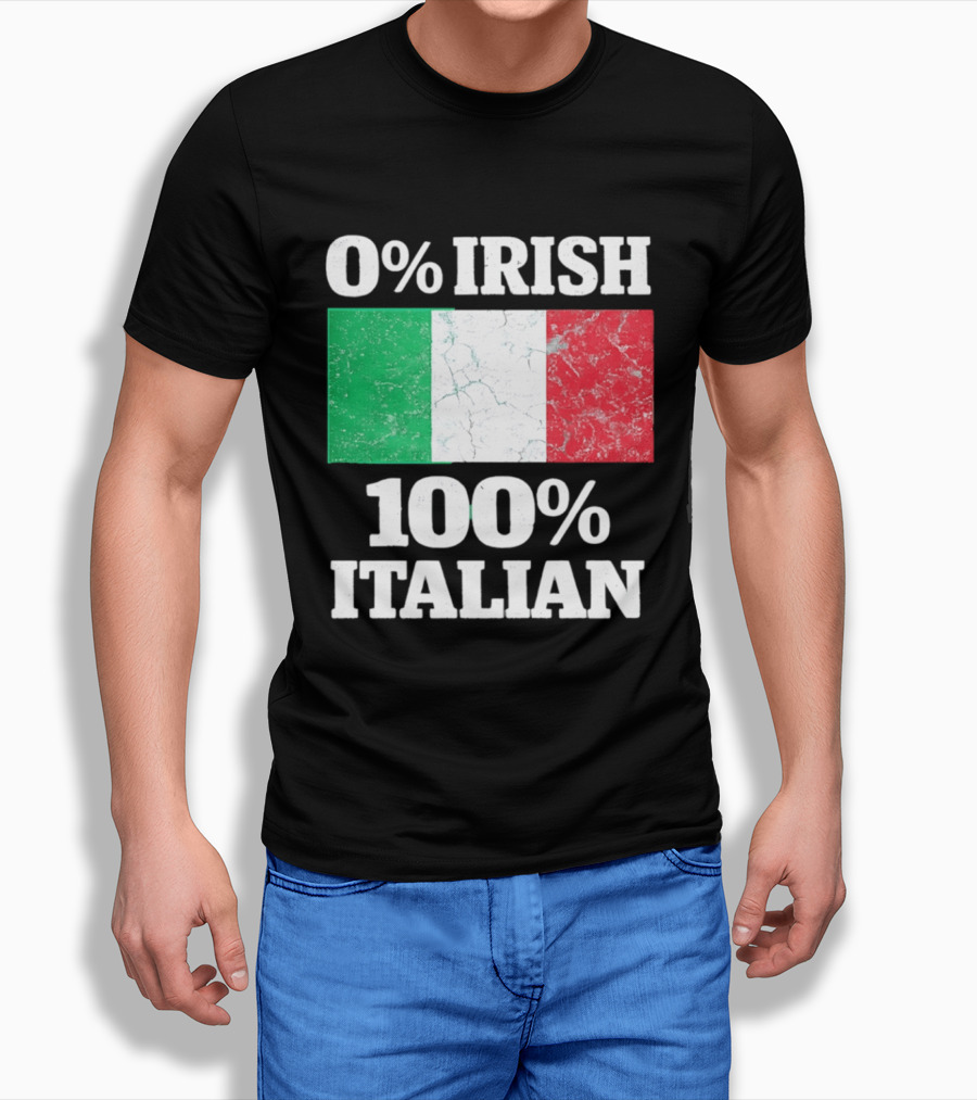 0 Irish 100 Italian Flag Heritage Pride Italy T-Shirt