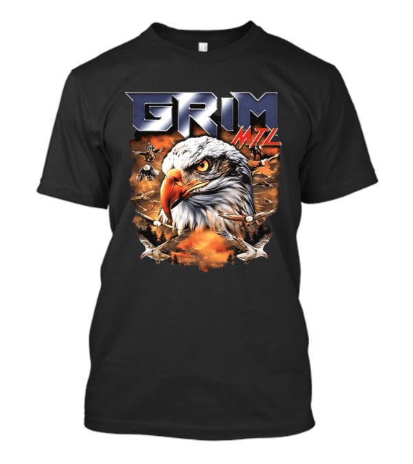 Grim MTL Bald Eagle Fierce Wildlife Scene T-Shirt