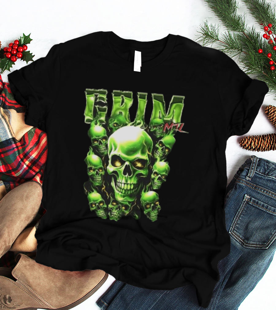 Grim MTL Green Skull Cluster Hommage To Juicy J T-Shirt