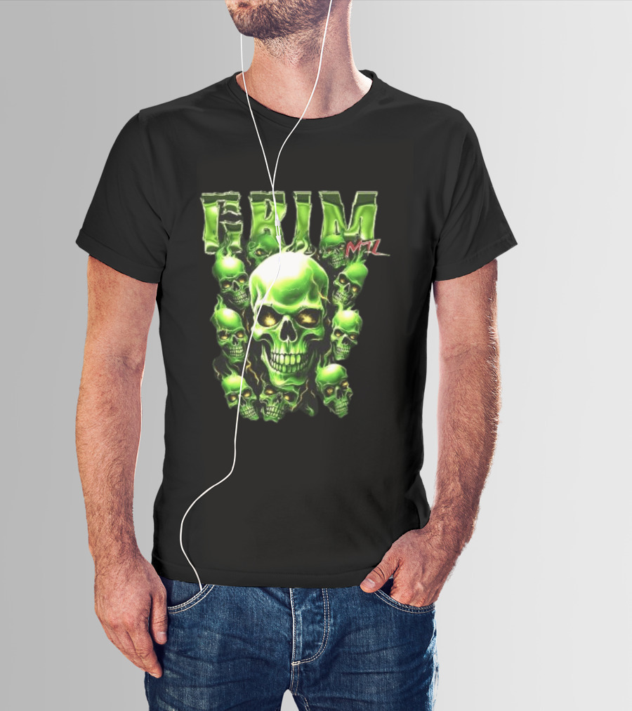 Grim MTL Green Skull Cluster Hommage To Juicy J T-Shirt