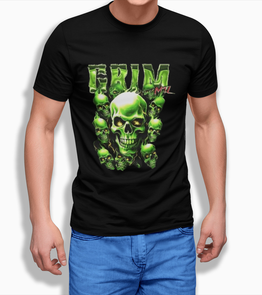 Grim MTL Green Skull Cluster Hommage To Juicy J T-Shirt