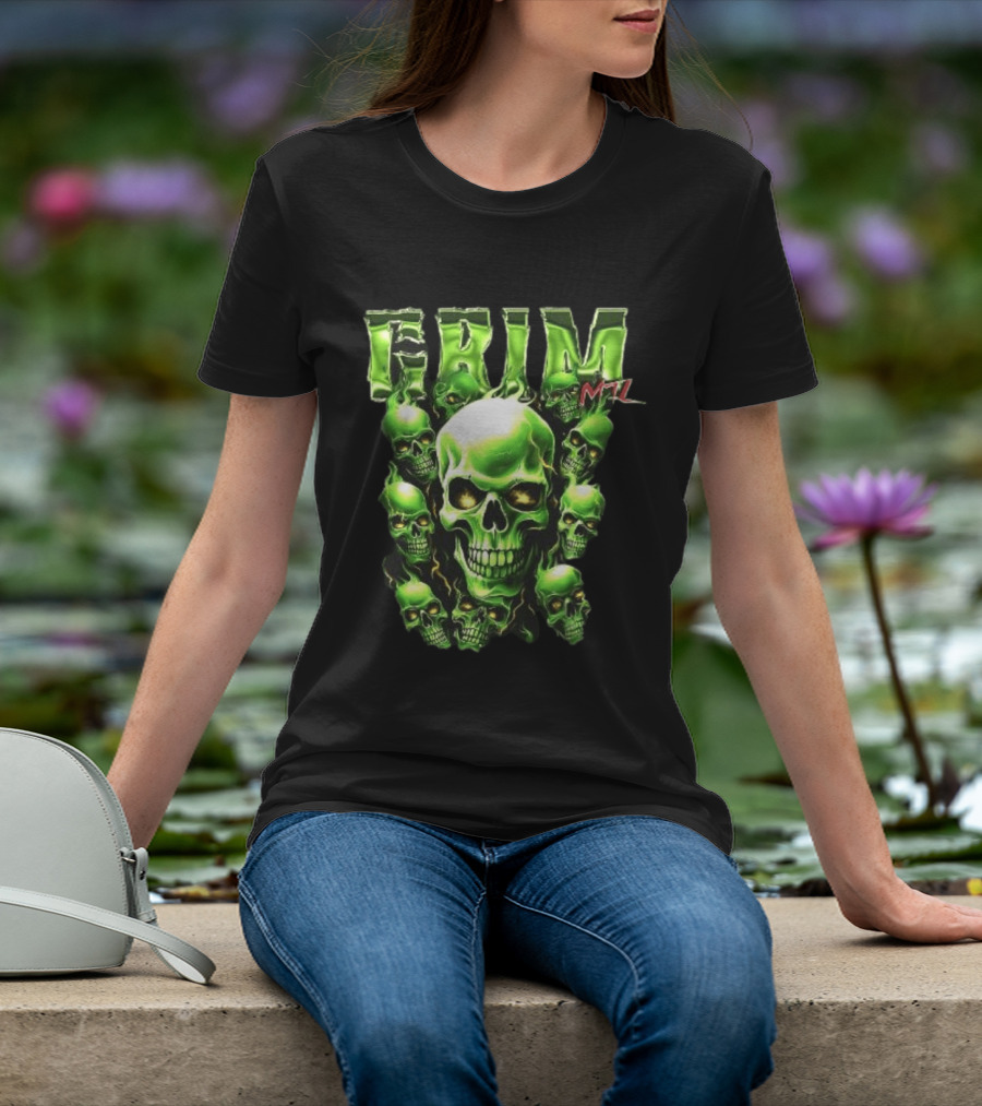 Grim MTL Green Skull Cluster Hommage To Juicy J T-Shirt