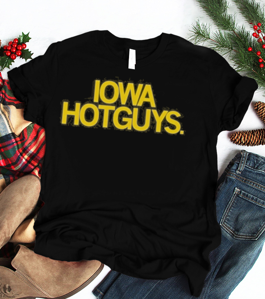 Iowa Hotguys Bold Yellow Typography Pullover T-Shirt