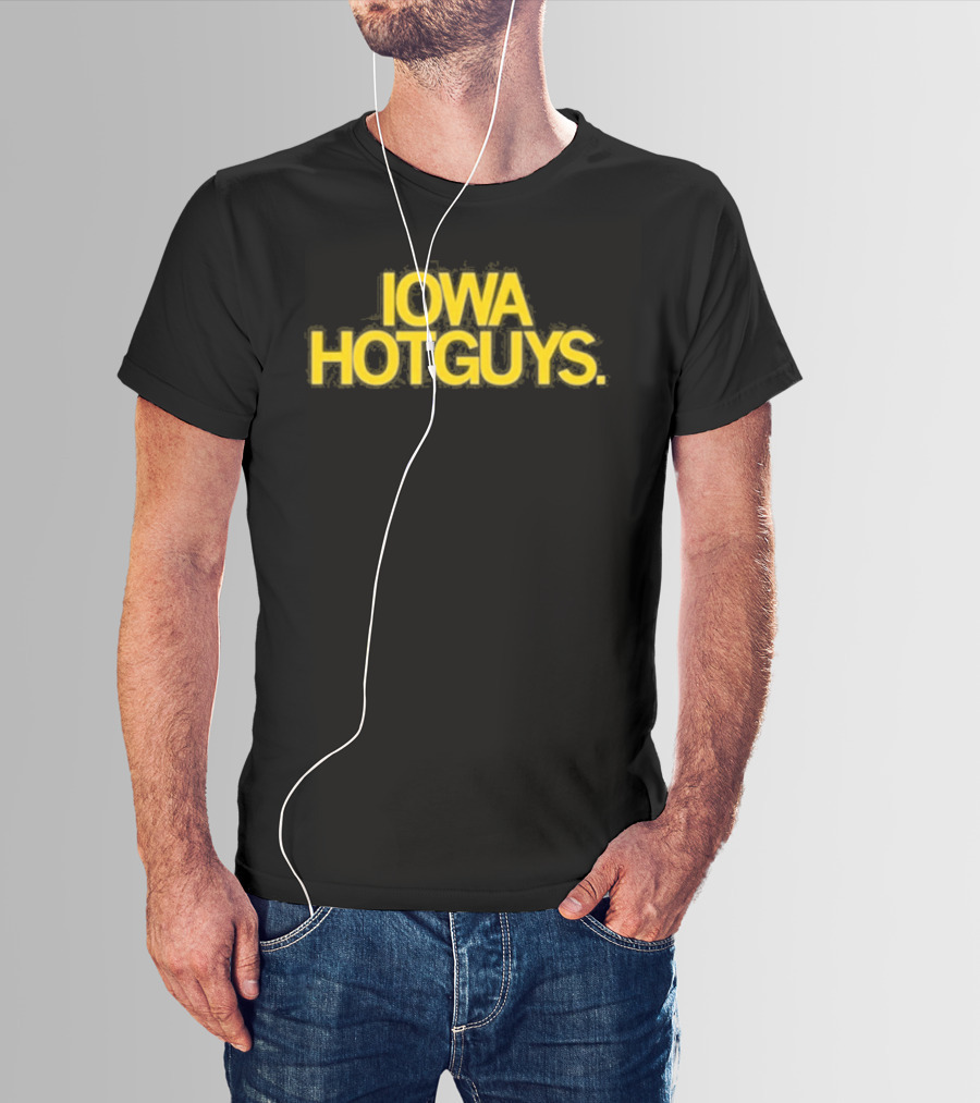 Iowa Hotguys Bold Yellow Typography Pullover T-Shirt