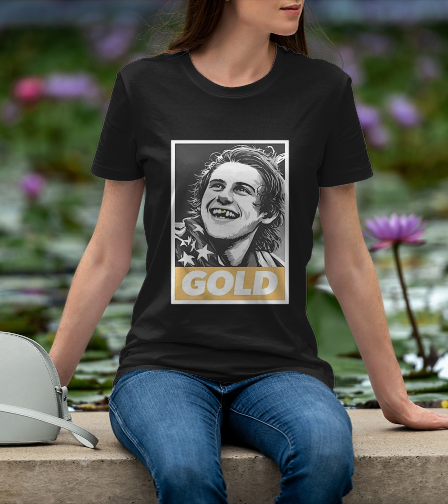 Jack Hughes Team USA 2026 Gold Hockey Smile Iconic Victory Celebration T-Shirt