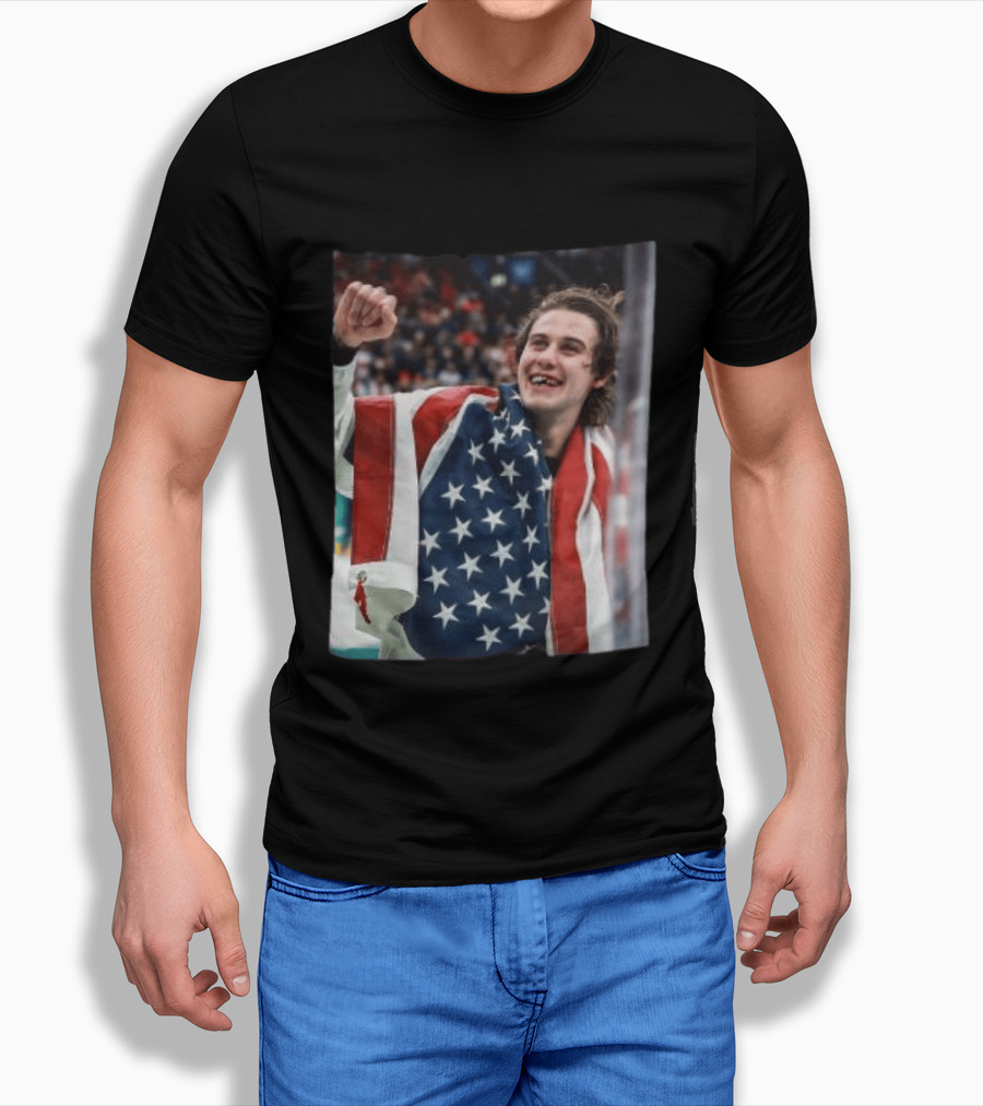 Jack Hughes USA Hockey Celebrates Gold Victory T-Shirt
