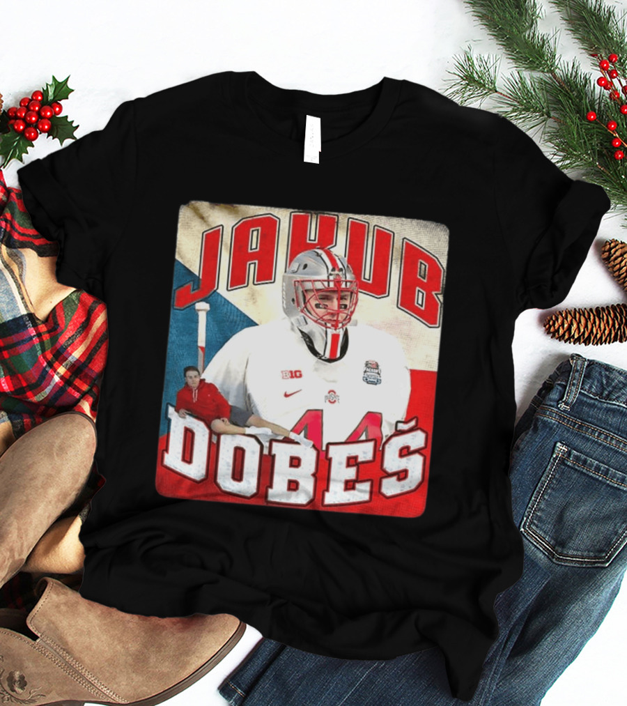 Jakub Dobeš Ohio State Buckeyes Hockey Big Ten 44 T-Shirt