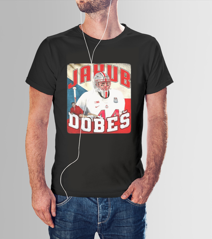Jakub Dobeš Ohio State Buckeyes Hockey Big Ten 44 T-Shirt