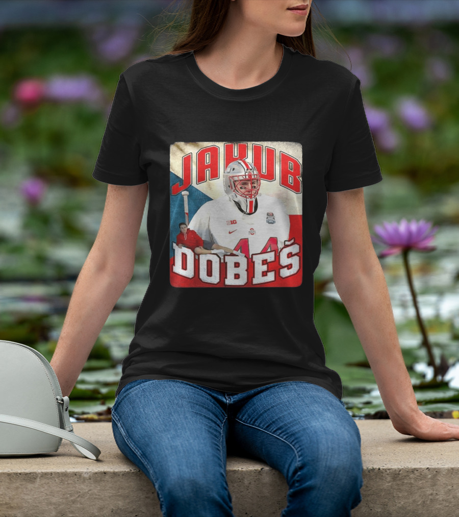 Jakub Dobeš Ohio State Buckeyes Hockey Big Ten 44 T-Shirt