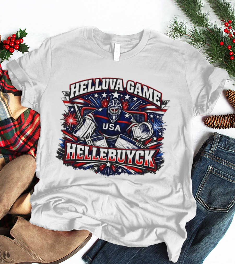 HelluVa Game Hellebuyck USA Ice Hockey World Champion T-Shirt