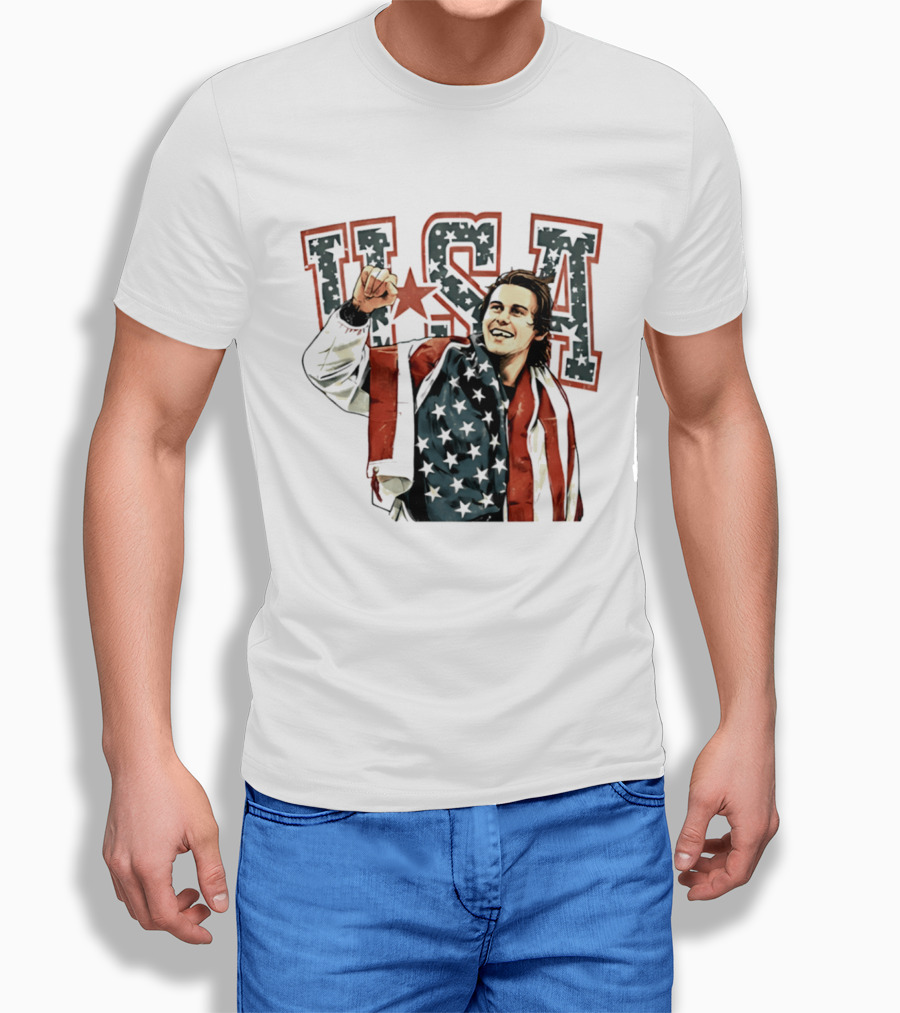 Jack Hughes USA Gold Victory 2026 Celebration T-Shirt