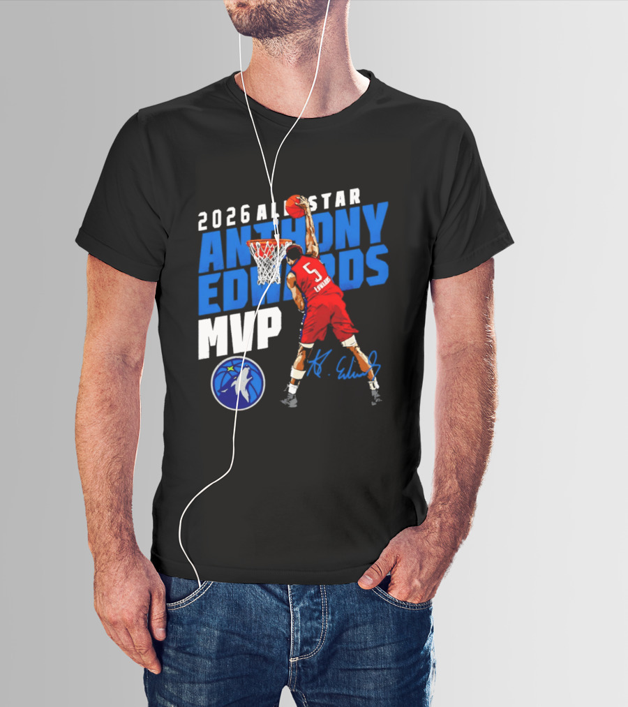 2026 All Star Anthony Edwards MVP Minnesota Timberwolves T-Shirt
