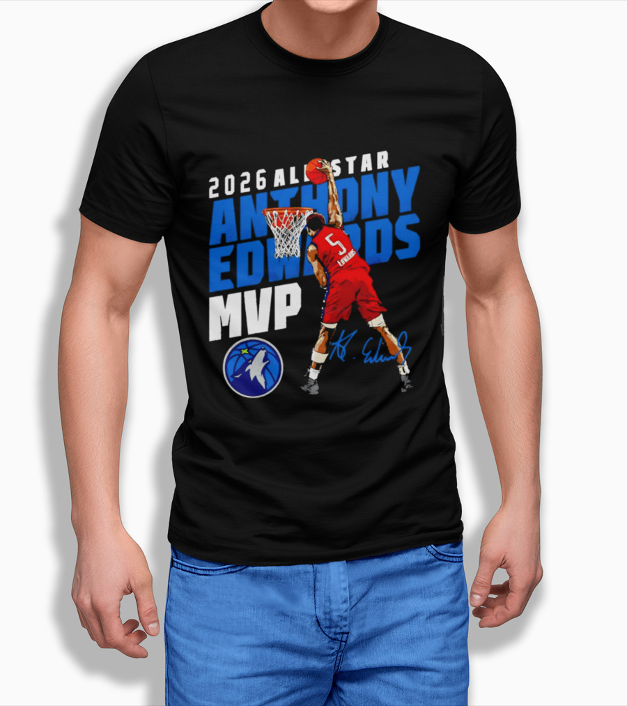 2026 All Star Anthony Edwards MVP Minnesota Timberwolves T-Shirt