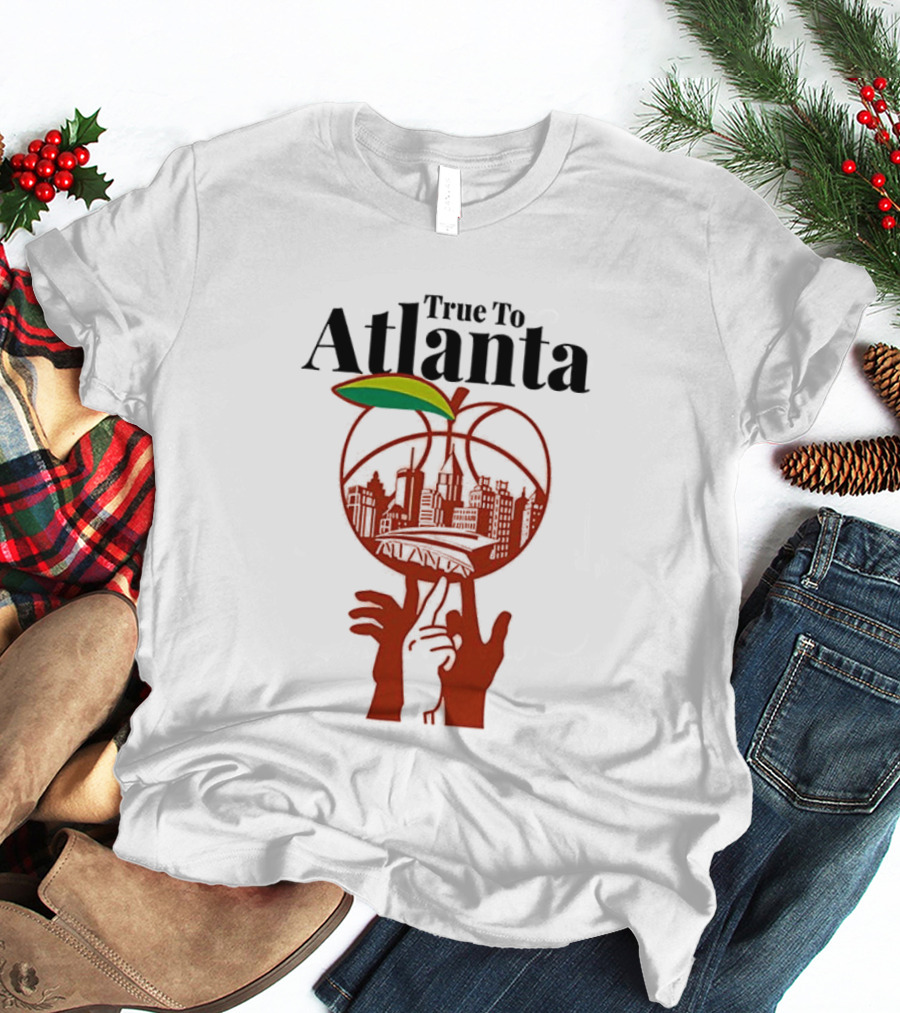 True To Atlanta City Skyline In Peach T-Shirt