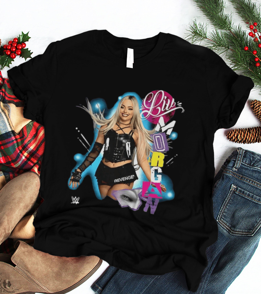 Liv Morgan WWE Revenge Posing With Vibrant Cutout Name T-Shirt