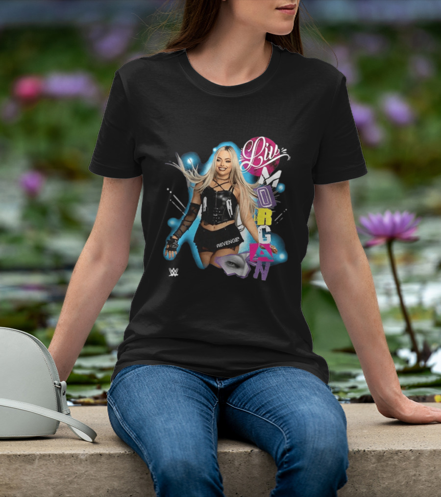 Liv Morgan WWE Revenge Posing With Vibrant Cutout Name T-Shirt