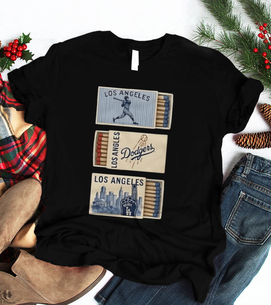 Los Angeles Dodgers Baseball Matchbox Collector's Set T-Shirt