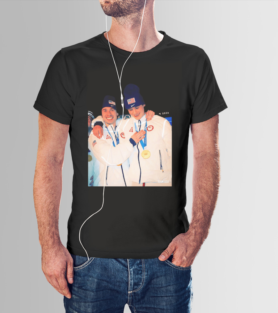 Team USA Golden Goal 2026 Milano Cortina Winter Olympics Celebrating Victory T-Shirt