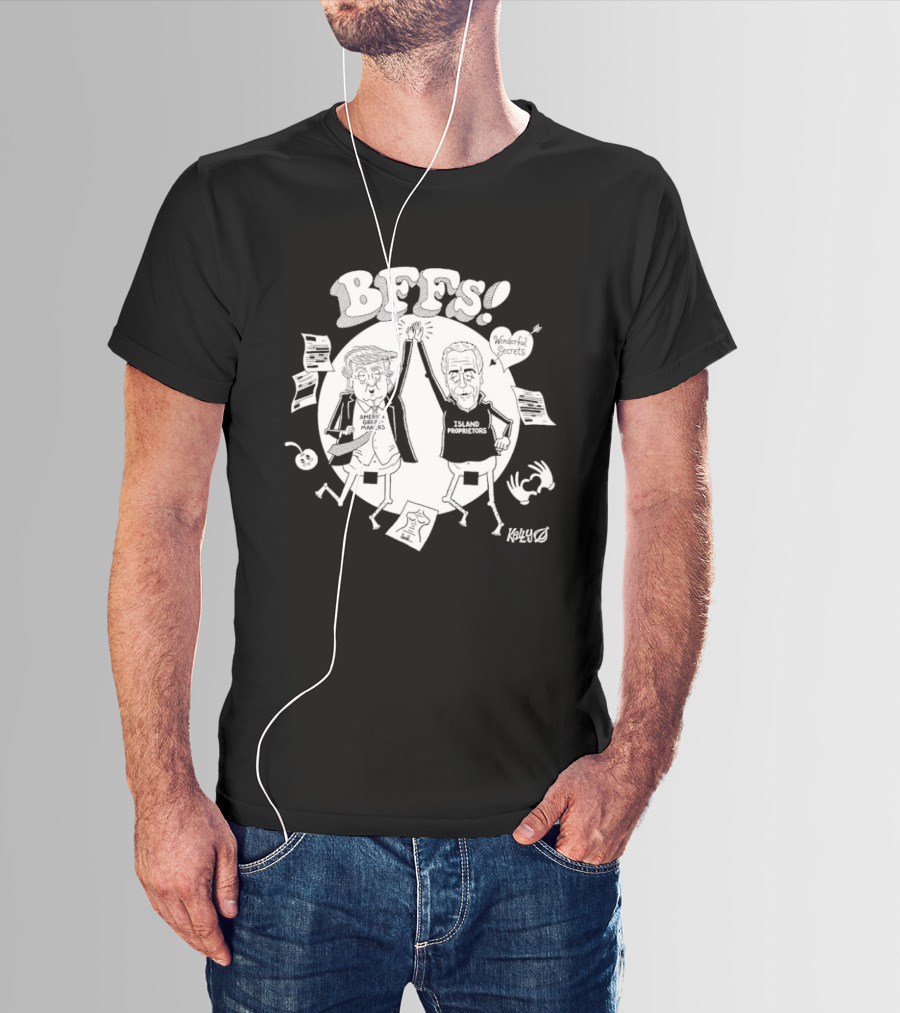 Trump America Great Makes And Jeffrey Epstein Island Proprietors BFFS! Kelly High Five Sketch T-Shirt