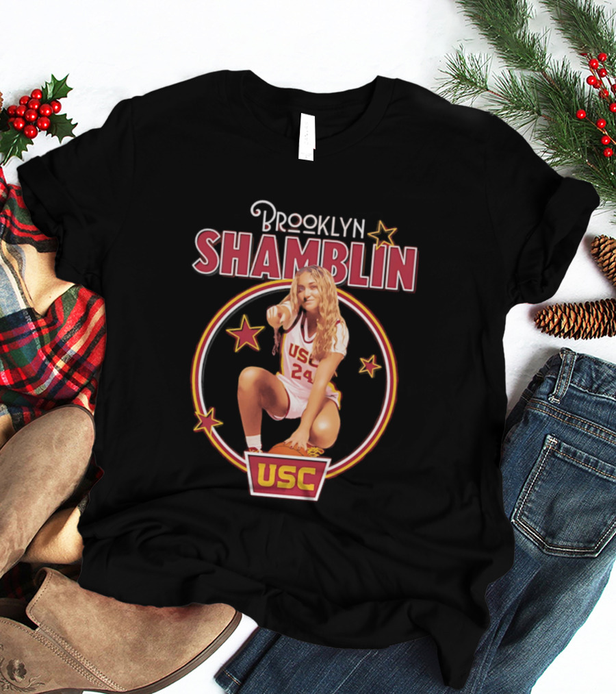 Brooklyn Shamblin USC Trojans 24 Basketball Star 2026 T-Shirt