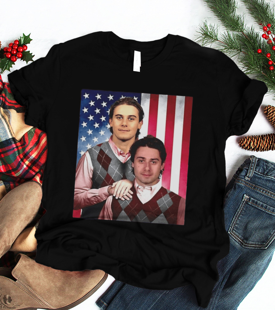 Jack Quinn Hughes USA Hockey Step Brothers American Flag T-Shirt
